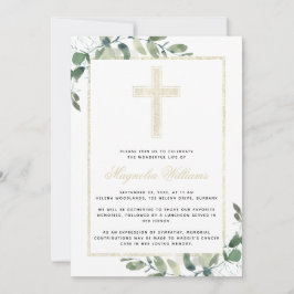 Memorial Service för eukalyptus guld Kor Inbjudningar