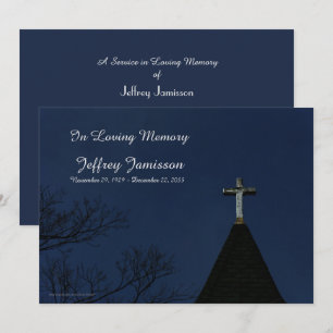 Memorial Service Gamla Wooden Kor-inbjudan Program