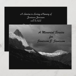 Memorial Service Glacier National Park B&W Sunrise Inbjudningar