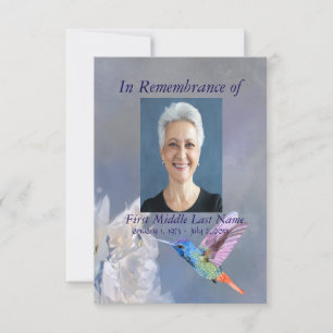 Memorial Service Hummingbird Garden Flower Anpassn Inbjudningar