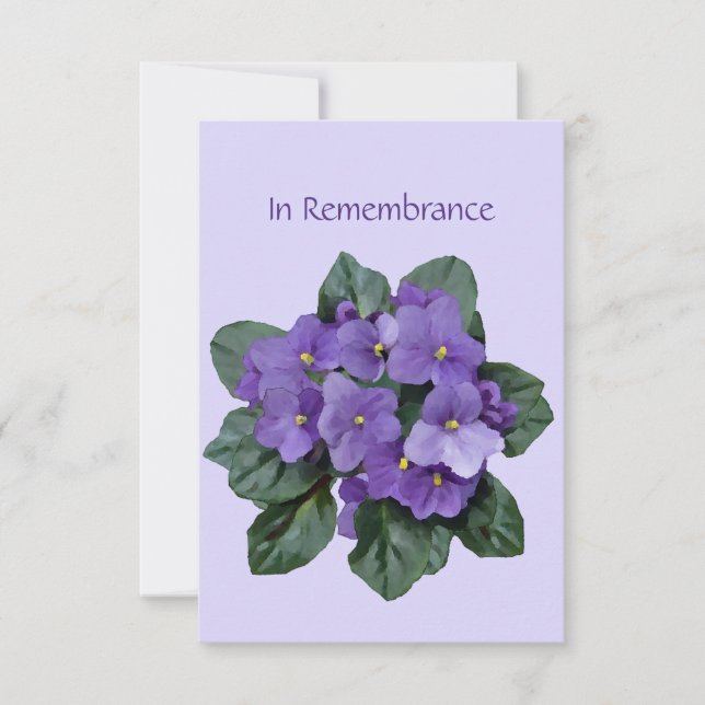 Memorial Service Inbjudan African Violet Lila (Framsida)