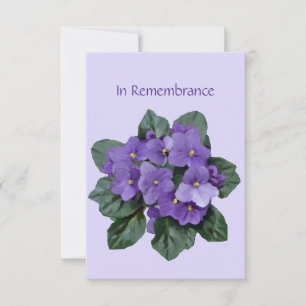 Memorial Service Inbjudan African Violet Lila