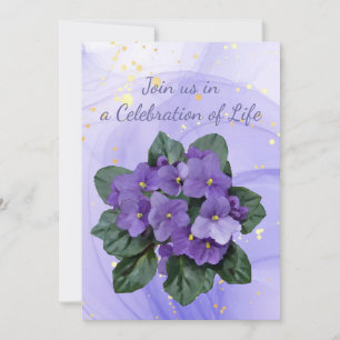 Memorial Service Inbjudan African Violet Lila