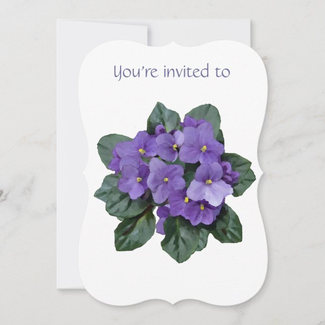 Memorial Service Inbjudan African Violet Lila (Framsida)