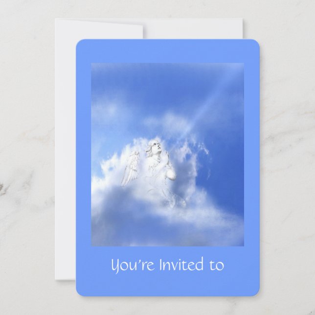 Memorial Service Inbjudan Angel Praying (Framsida)