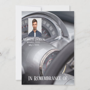 Memorial Service Inbjudan Antique Cars Auto Fordon