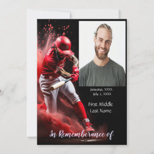 Memorial Service Inbjudan Baseball-spelare