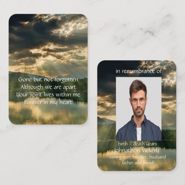 Memorial Service Inbjudan Benice Sjö Beach (Fram/baksida)