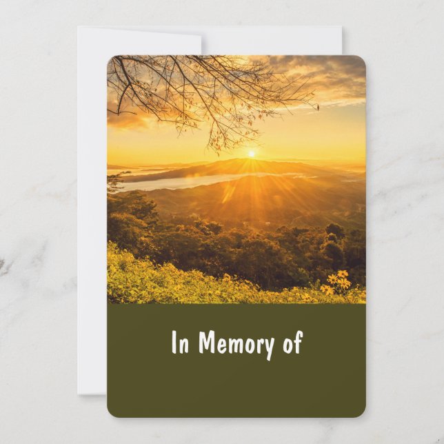 Memorial Service Inbjudan Benice Sunrise God morgo (Framsida)