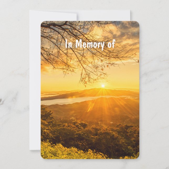 Memorial Service Inbjudan Benice Sunrise God morgo (Framsida)