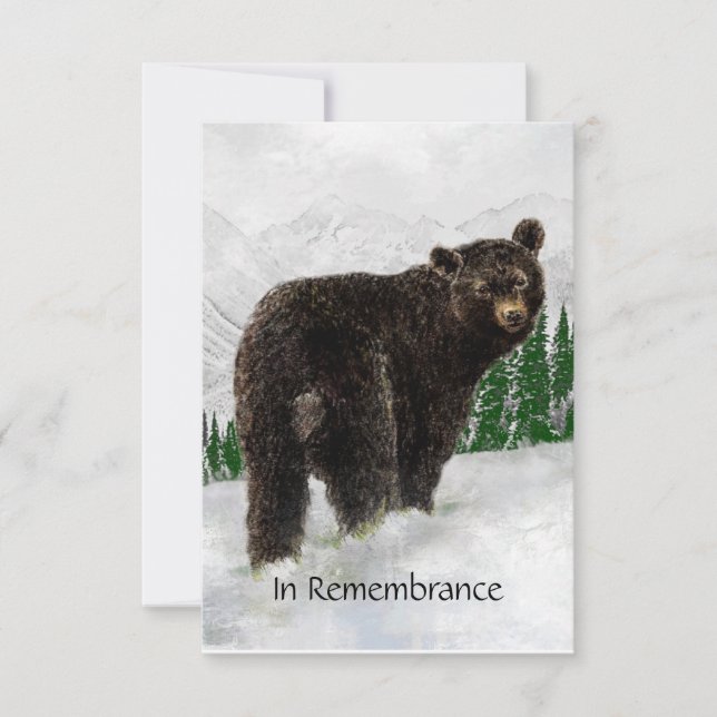 Memorial Service Inbjudan Black Bear Snö Mtn (Framsida)