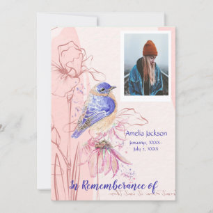 Memorial Service Inbjudan Bluebird Garden Bird