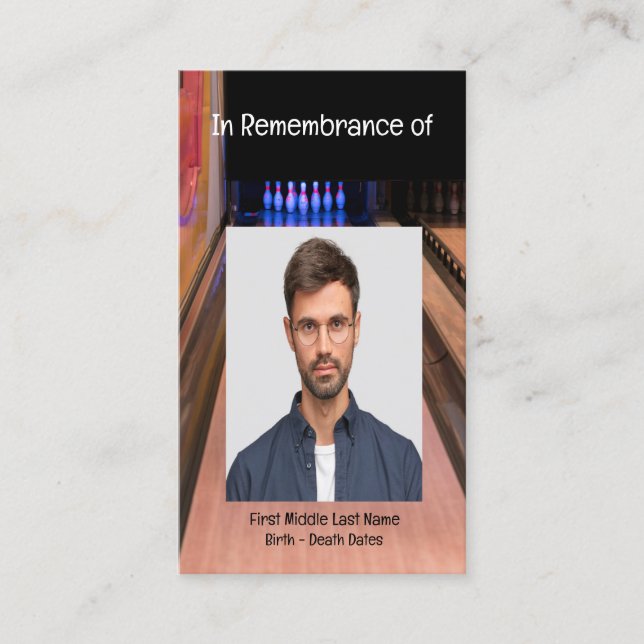 Memorial Service Inbjudan Bowling Lane Bowlareare (Framsida)