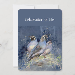 Memorial Service Inbjudan California Quail Bird