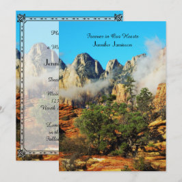 Memorial Service-inbjudan, Canyon med moln Inbjudningar