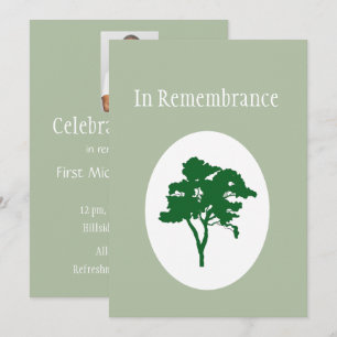 Memorial Service Inbjudan Classic Grönt Träd Image