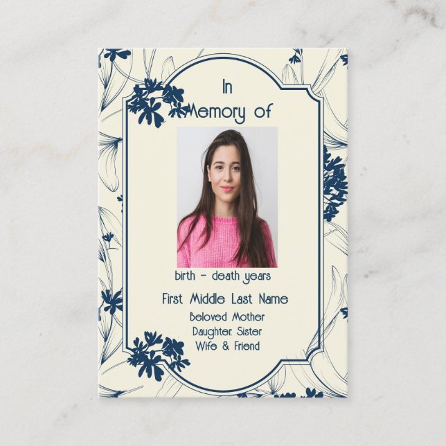 Memorial Service Inbjudan Classic Modern Foliage (Framsida)