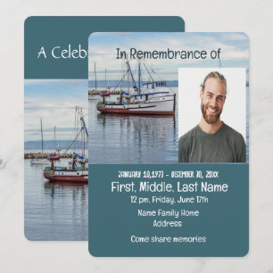 Memorial Service Inbjudan Commercial Fisherman