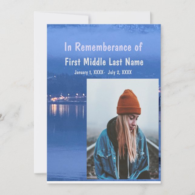 Memorial Service Inbjudan Dawn Sjö Morgontrafik (Framsida)