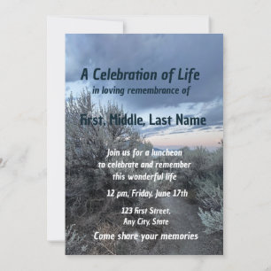 Memorial Service Inbjudan Desert Mountain Trail Wa