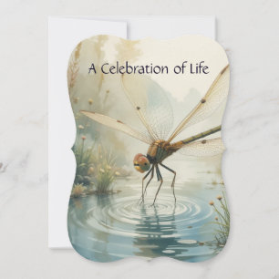 Memorial Service Inbjudan Dragonfly Anpassningsbar
