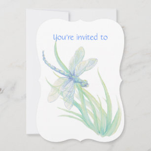 Memorial Service Inbjudan Dragonfly Watercolor Art