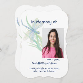 Memorial Service Inbjudan Dragonfly Watercolor Art
