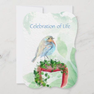 Memorial Service Inbjudan European Robin Bird