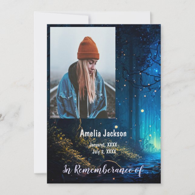 Memorial Service Inbjudan Firefly Lightning Kryp (Framsida)