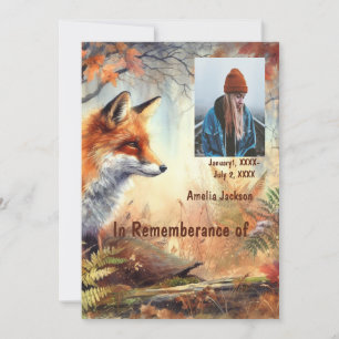 Memorial Service Inbjudan Fox Animal Wildlife Natu