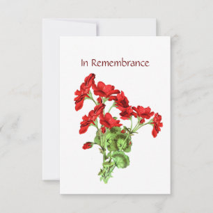 Memorial Service Inbjudan Geranium Flower Art