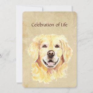 Memorial Service Inbjudan Golden Retriever Hund Pe