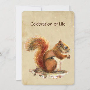 Memorial Service Inbjudan Golden Squirrel Animal
