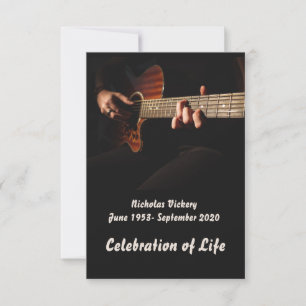 Memorial Service Inbjudan Guitar Player Musician