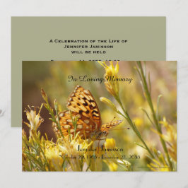 Memorial Service-inbjudan, Gult Butterfly Inbjudningar