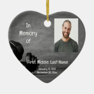 Memorial Service Inbjudan Gym Fitness Trainer Weig Julgransprydnad Keramik