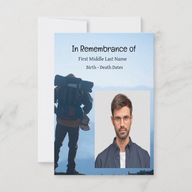 Memorial Service Inbjudan Hiking Trekking Adventur (Framsida)