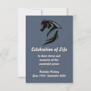 Memorial Service Inbjudan Horse Equestrian Animal