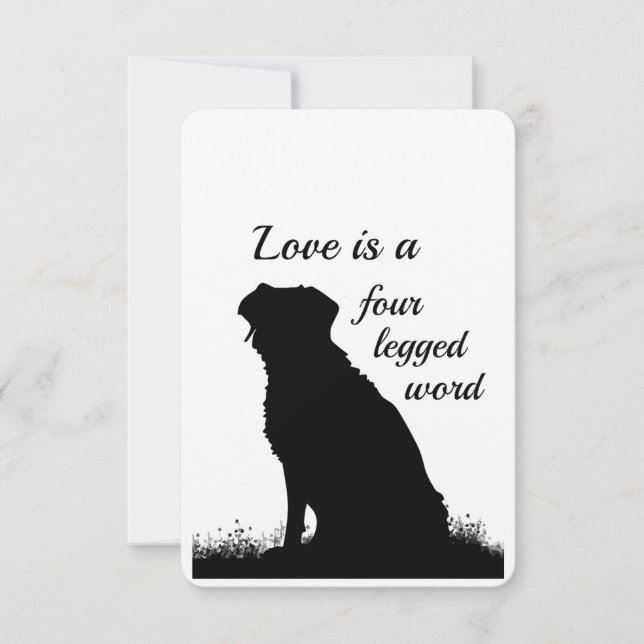 Memorial Service Inbjudan Hund Pet Animal Quote (Framsida)