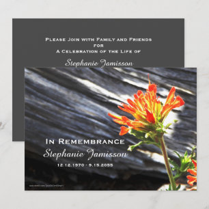 Memorial Service-inbjudan, indisk pensel Inbjudningar