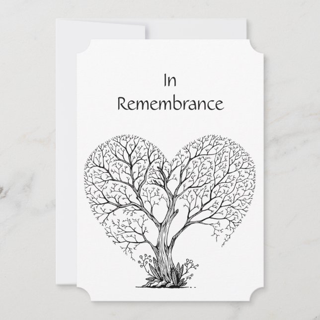 Memorial Service Inbjudan Livets träd (Framsida)