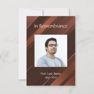 Memorial Service Inbjudan Masculine Guld Brown