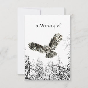 Memorial Service Inbjudan Masculine Uggla Bird Art