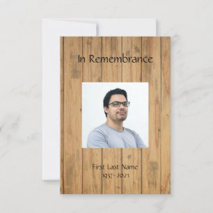 Memorial Service Inbjudan Masculine Wood Panel