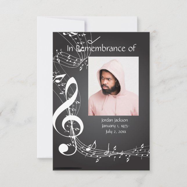 Memorial Service Inbjudan Musik noter Anpassningsb (Framsida)