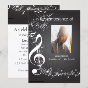 Memorial Service Inbjudan Musik noter Anpassningsb