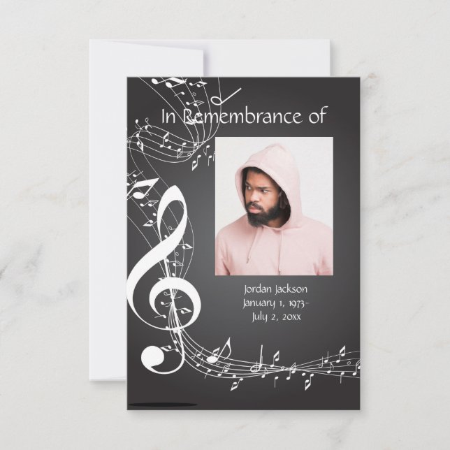 Memorial Service Inbjudan Musik noter Anpassningsb (Framsida)