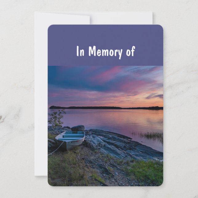 Memorial Service Inbjudan Ocean Sunset Boat (Framsida)