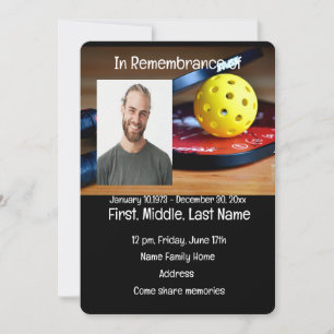 Memorial Service Inbjudan Pickleball Sport