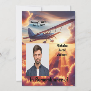 Memorial Service Inbjudan Pilot Flygplan som flyge